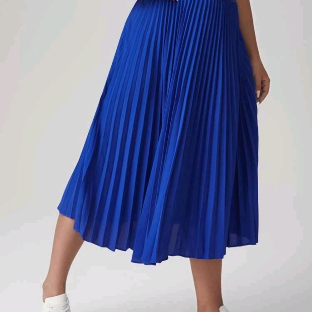 Royal Blue Pleated Skirt